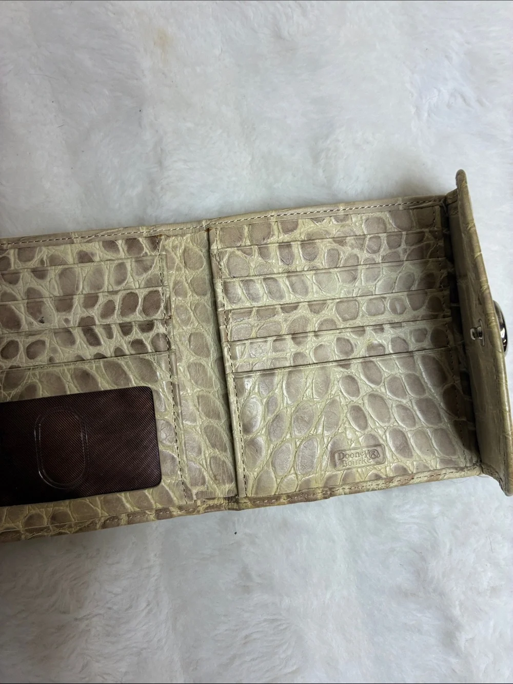 Dooney & Bourke Croc-Embossed Pale Yellow Wallet
